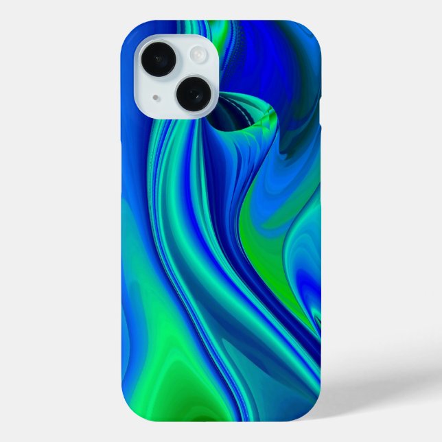 3D Abstrakt in grün blau lila Case-Mate iPhone Hülle (Rückseite)