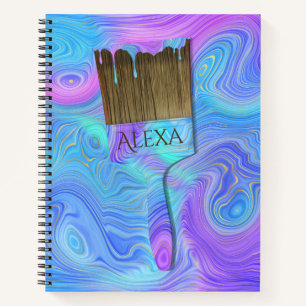 3D Abstrakt Paint Brush Notizbuch