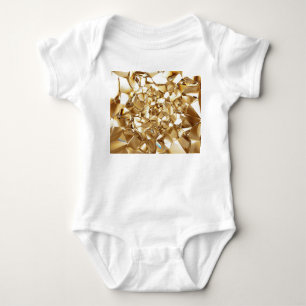 3D-abstrakte Kristall-Goldstruktur. Baby Strampler