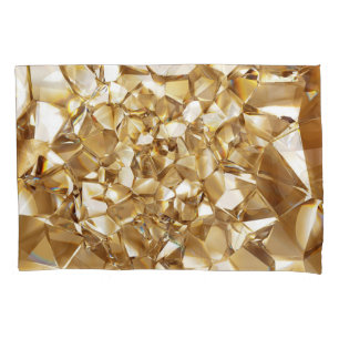 3D-abstrakte Kristall-Goldstruktur. Kissenbezug