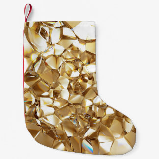 3D-abstrakte Kristall-Goldstruktur. Kleiner Weihnachtsstrumpf