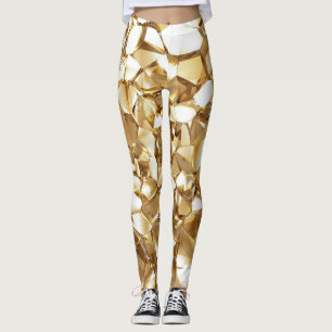 3D-abstrakte Kristall-Goldstruktur. Leggings