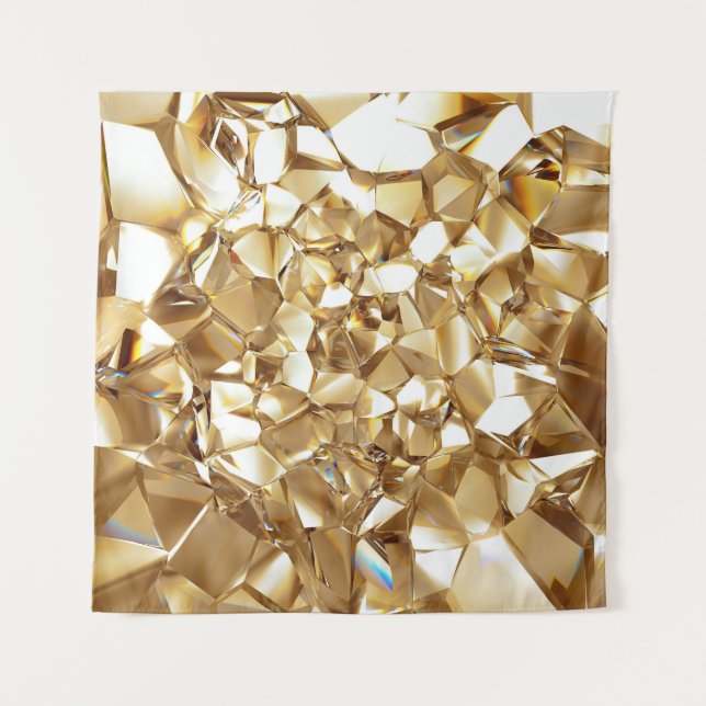 3D-abstrakte Kristall-Goldstruktur. Wandteppich (Vorderseite)