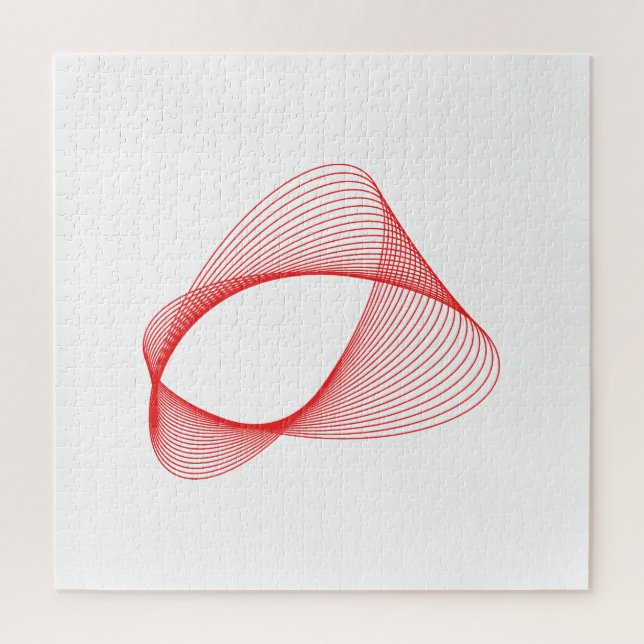 3D abstrakte rote Form Puzzle (Vertikal)