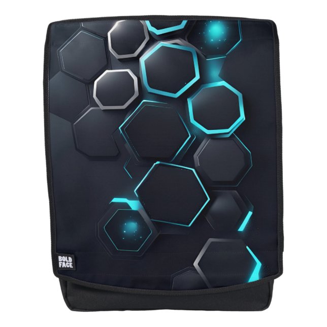3D abstrakter Hintergrund mit Strahlen Rucksack (Vorderseite)