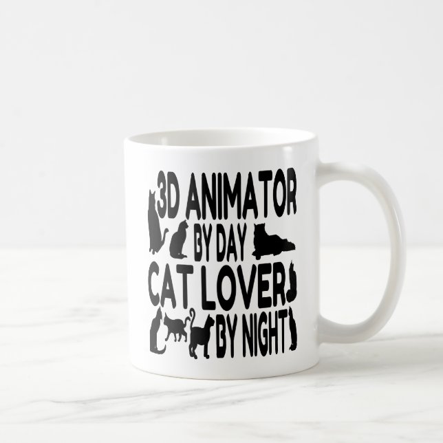 3D-Animator liebt Katzen Kaffeetasse (Rechts)