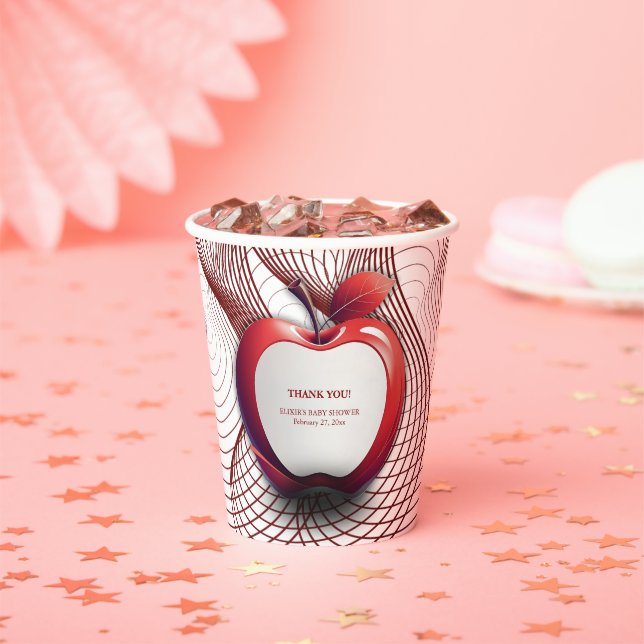 3D-Apfel unserer geometrischen Babydusche der Auge Pappbecher (Insitu)