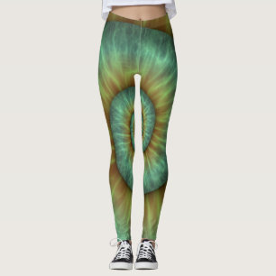 3D Aqua Blue Cubes Geometric Leggings