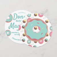 3D Aquamarin und rosa Donut Sprinkle Mix Runde