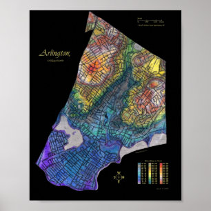 3D Arlington Print Poster
