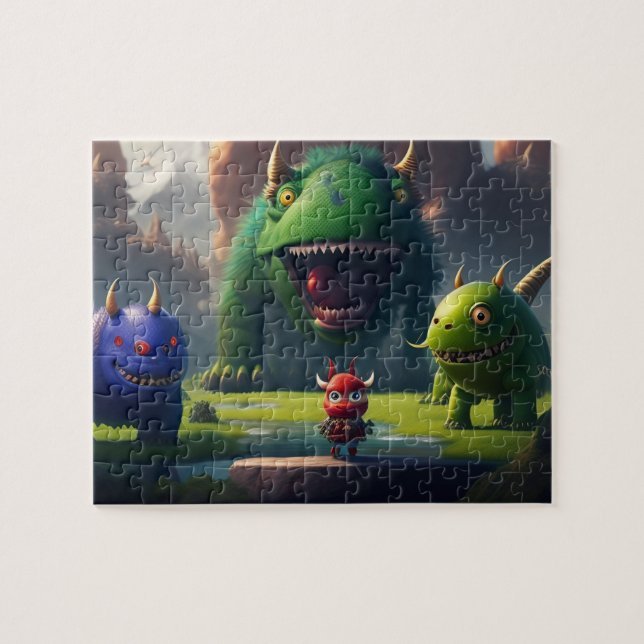 3D Art Fantasy World Niedliche Monster Puzzle (Horizontal)