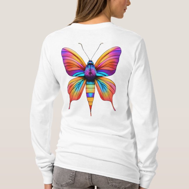 3D ATTRAKTIVER SCHALTFLY-DRUCKER T - SHIRT (Rückseite)