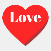 3D-Aufkleber für Rotes Herz-Liebe