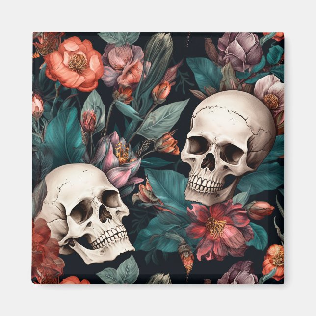 3D Autumnal Skulls Magnet (Vorne)