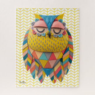 3D-Aztekeneule-Stammesvogel-Musterillustration Puzzle