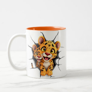 3D Baby Leopard Hole in einer Wand Tasse Wrapper D