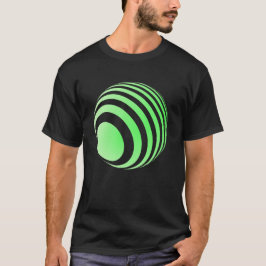 3D-Ball mit grünen Streifen - T-Shirt