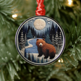 3D Bärenwald Tierchirstmas Ornament Aus Metall