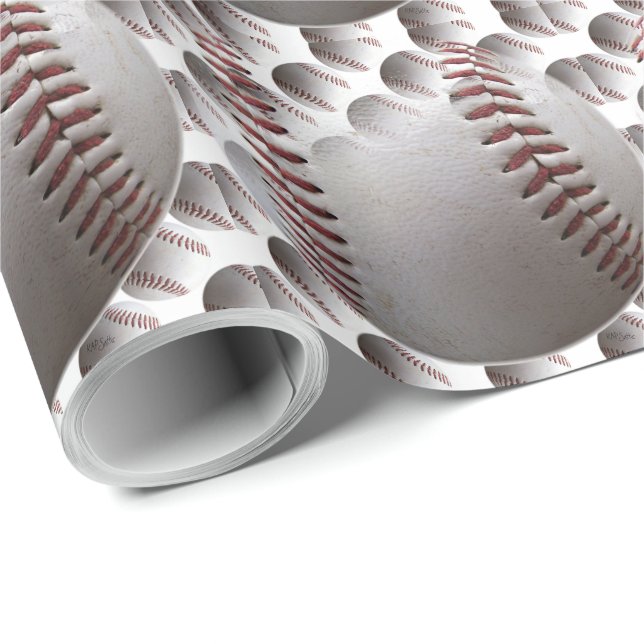 3D-Baseballs Geschenkpapier (Rolleneckpunkt)