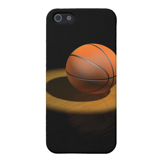 3d Basketball in Spotlight iPhone Hülle (Hinten)