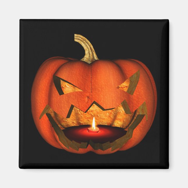 3D-BEÄNGSTIGEND-LIT-PUMPKIN-JACK-O-LANTERN-ORANGE MAGNET (Vorne)