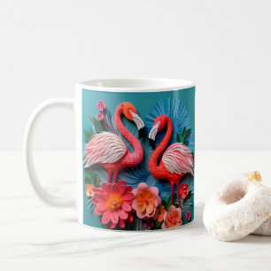 3D-Bildausdruck Rosa Flamingos Kaffeetasse