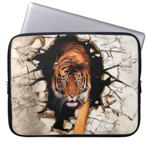 3D-Bildtiger entsteht aus dem zerstörten Wallti Laptopschutzhülle