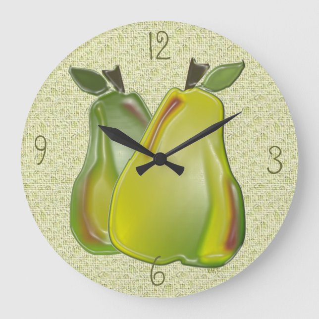 3D-Birne (Wasserflecken), Wall-Uhr Große Wanduhr (Vorderseite)