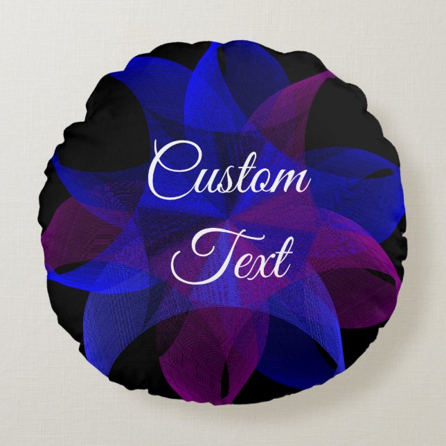 3D bis 2D geometrischer Zylinderring Rundkissen Rundes Kissen (Vorderseite)