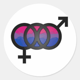 3D Bisexuelles Symbol Runder Aufkleber