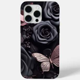3D Black Rose & Butterfly Case-Mate iPhone Hülle