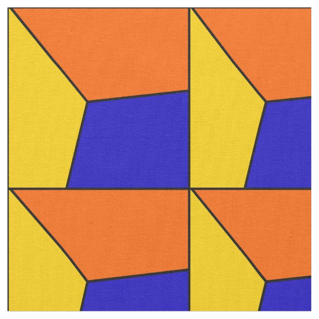 3D Blau-Gelb-Orangengitter-Look Stoff (Nahaufnahme)