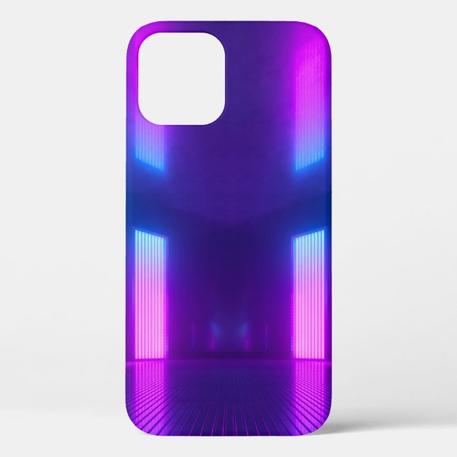 3d, blau-pink violett neon abstrakter Hintergrund, Case-Mate iPhone Hülle (Rückseite)