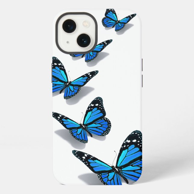 3D-blauer-Schmetterlings-Handyhülle iPhone Hülle (Rückseite)