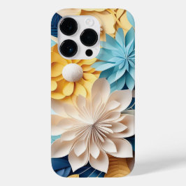 3D Blauer und Gelber Blumenfantasie Case-Mate iPhone 14 Pro Hülle
