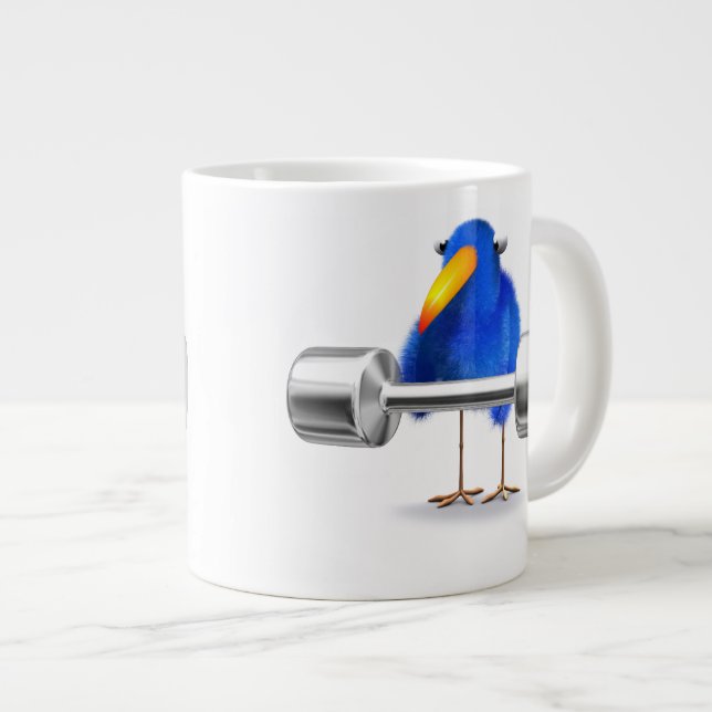 3d Blue Bird Weightliter Jumbo-Tasse (Vorderseite Rechts)
