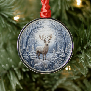 3D Blue Dee im Winter Wunderland Weihnachten Ornament Aus Metall