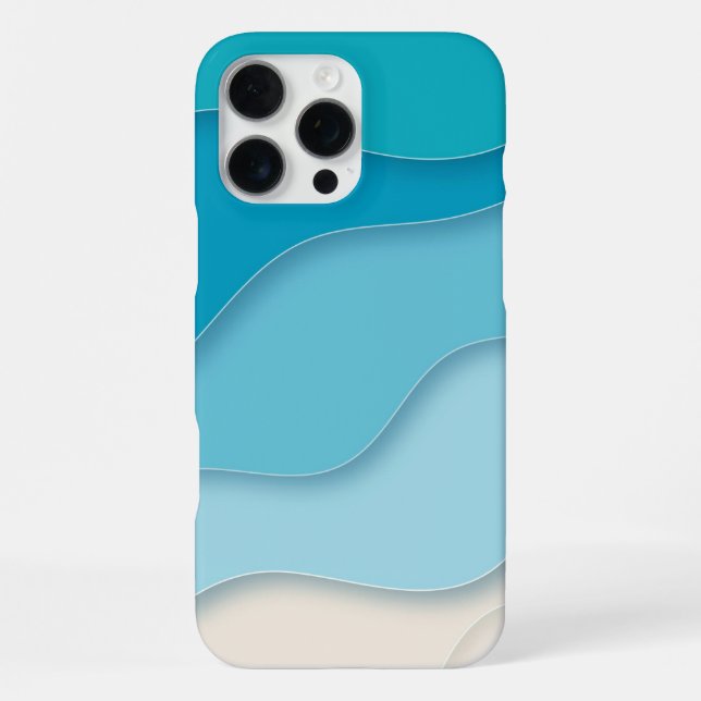 3D Blue Ocean Waves iPhone Hülle (Rückseite)