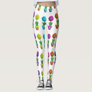 3D-Blume in Pots Leggings