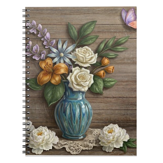 3D-Blumen-Spiral-Foto-Notizbuch Notizblock (Vorderseite)