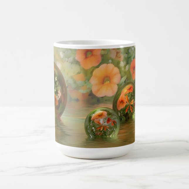 3D Blumen- u. MarmorTasse Kaffeetasse (Mittel)
