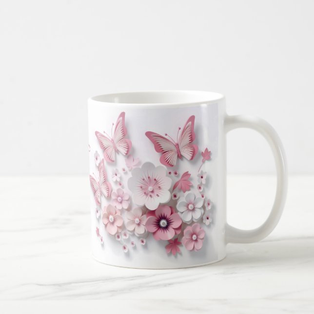 3D-Blush-Bloom-Butterfly-Traum Kaffeetasse (Rechts)