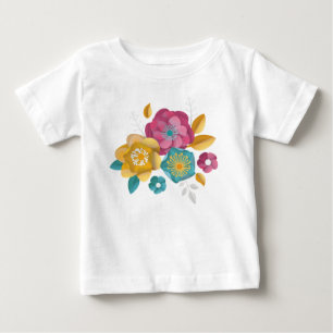 3D Blütenpapier Blume Circle Bouquet Paper Baby T-shirt