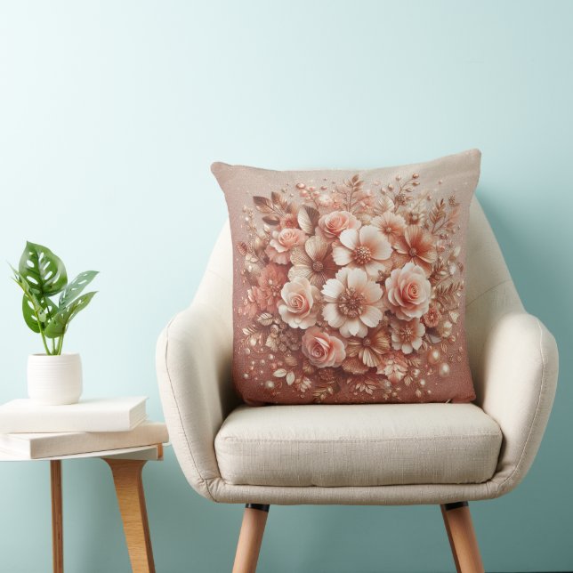 3D Blütenrot Rosa Kissen (Stuhl )