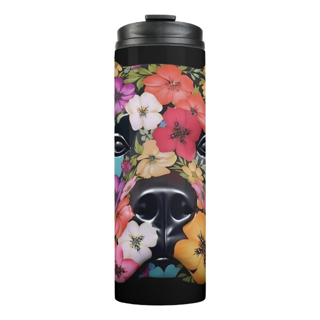 3D Boxer Floral Thermosbecher (Vorderseite)