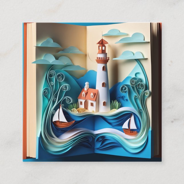 3D-Buchdruckabwicklung ist phantastisch und komple Quadratische Visitenkarte (Vorderseite)