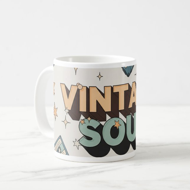 3D-Buchstaben & Kassettendesign Kaffeetasse (Vorderseite Links)