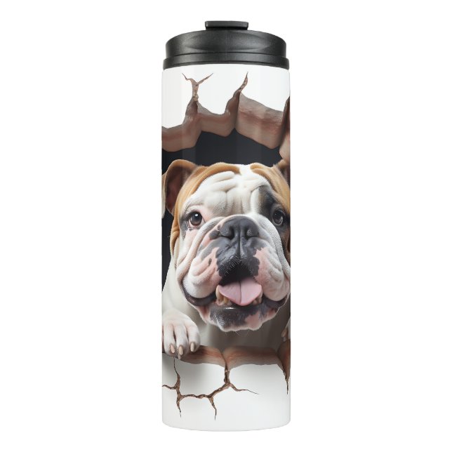 3D Bulldog Cradle Hole Thermosbecher (Vorderseite)