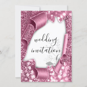 3D Cart-Effekt Hochzeitskunst Weißer Rosenstrahl F Einladung