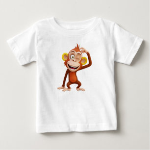 3D-Cartoon-Affen-Charakter Baby T-shirt